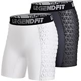 Legendfit Women Softball Padded Shorts Compression Sliding Underwear for Baseball Football Lacrosse Cricket - 2 Pack