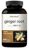 NatureBell Ginger Root Extract with MCT Oil – 300 Softgels | Ginger Supplement for Daily Use | 5-Month Supply | Non-GMO, Gluten Free