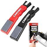 Canvino Ice Skate Sharpener 2PCS - Handheld Ceramic Blade Sharpening Tool with Honing Stone for Hockey Skate