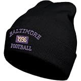 Embroidered Football Beanie Unisex Winter Cap Warm Knit Hats for Football Fan Gifts