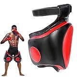 Muay Thai Thigh Pads Kickboxing Thigh Pad Leg Kick Pad for Martial Arts Coach Trainer Taekwondo Sparring Gear Thigh Body Protector（Left Thigh