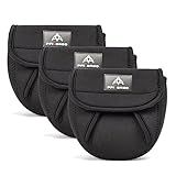 PFIERSO 3Pcs Fishing Spinning Reel Covers Bag Baitcasting Trolling Fishing Reel Protective Case Pouch Sleeve Gloves Fishing Bags Fits 1000-8000 Series Reel 3Size (Meidum-3Pack)