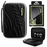 MageRabbit Dart Case for 6 Complete Darts - Wallet Case, Compact Storage for Tips, Shafts and Flights - Portable Dart Accessories Organizer (Black)