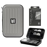 Target Darts Takoma XL Darts Wallet Case, Grey – Holds 6 Darts, Protective EVA Holder with Double Zip Lock Pouches – Professional Dart Accessories
