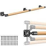 Dolibest Space Saver, 6 ft Ballet Barre, Wall Mounted Traditional Wood Ballet Barre System Stretch/Dance for Home Barre Workout Equipment, Height Adjustable, for Kids and Adults
