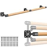 Dolibest Space Saver, 6 ft Ballet Barre, Wall Mounted Traditional Wood Ballet Barre System Stretch/Dance for Home Barre Workout Equipment, Height Adjustable, for Kids and Adults