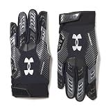 Under Armour Men's F9 Nitro Football Gloves, (001) Black/Castlerock/Metallic Silver, Large