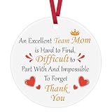Thank You Gifts for Team Mom an Excellent Team Mom is Hard to Find Ceramic Ornament Team Mom Appreciation Gifts Christmas Birthday Gifts for Coach Team Mom Team Leader Gift