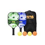 Pickleball Starter Set – 2 Adult Fiberglass Paddles, Balls & Bag – Beginner Starter Kit for Men and Women & Great Gift for Families – SAB Sports and Balance