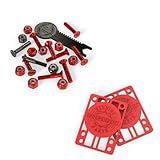 INDEPENDENT Trucks Skateboard Hardware 1" Black/Red + Tool + Red Indy Risers