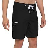 Quiksilver Men's Swimwear Regular Fit Fixed Waist UPF 50 Quick Dry 20 Inch Board Shorts, Black, 33