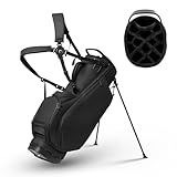 uniHimal Premier 14-Way Golf Stand Bag, Lightweight Leather Golf Bag for Men with Waterproof Design, Multiple Pockets, Dual Strap and Rain Cover Hood
