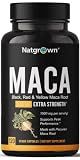 Natgrown Organic Maca Root Powder Capsules - Black, Red & Yellow - 120 ct | 1500 mg per Serving, Gelatinized Peruvian Maca Supplement for Men & Women - Non-GMO, Gluten-Free, Vegan