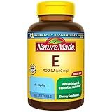 Nature Made Vitamin E 180 mg (400 IU) dl-Alpha, Dietary Supplement for Antioxidant and Skin Support, 300 Softgels, 300 Day Supply