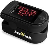 Zacurate 500 Series Fingertip Pulse Oximeter Blood Oxygen Saturation Monitor with Silicon Cover, Batteries and Lanyard, Royal Black
