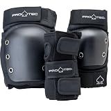 Pro-Tec Street 3-Pack Pad Set - Protective Gear for Skateboarding, Roller Skating, Scooter, Bicycling