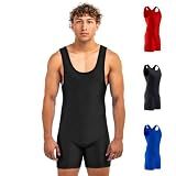Matman Men’s & Youth Wrestling Singlet – High Performance Singlets for Wrestling or Weightlifting - Edge Singlet (Black, Large)