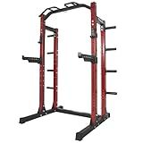 Fitvids Power Rack Squat Stand, 1000 Pound Capacity 3” x 3” for Home & Garage Gym, with J-Hooks, Safety Spotter Arms and Conversion Kits