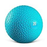 Yes4All Slam Balls, 10-40lb Weighted Ball Weight, Durable PVC Sand Filled Workout Dynamic Slam Ball for Strength Training, Triangle,Teal, 20lbs
