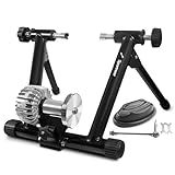 Sportneer Fluid Indoor Bike Trainer Stand - Indoor Riding Cycling Exercise Stationary Bicycle Stands Trainers with Noise Reduction Wheel for Road Bike Black 21.3 x 7.9 x 25.2"