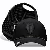 NJF Golf™ Hat Unisex Phantom PRO X Black, Adjustable Snapback USA Caps Golf Hat with Tee Holder, Breathable Golfing Hats, Includes 3 Tees and 1 Marker, Quick-Dry Moisture-Wicking Design