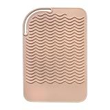 Sygile 11" X 7.5" Large Size Heat Resistant Silicone Travel Mat for Hair Styling Tools, Hair Straighteners, Curling Irons, Flat Irons, Hot Iron Holster for Vanity Salon Pad Cover - Blush Pink