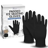 Kami-So Figure Skating Gloves for Competition | Ice Skating Gloves | Gel Wrist Support | Padded Thermal Wear | Figure Skate Practice Gear and Accessories - Medium, Black (Waterproof)