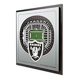 YouTheFan Officially-licensed NFL Las Vegas Raiders Stadium Series 3D Wall Art - multi-layer team stadium replica, detailed sports fan gift, indoor decor