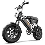 URLIFE Electric Bike for Adults/Teens, 1000W Electric Dirt Bike with 48V 13AH Battery, Up to 28MPH E-Bike, 16" Fat Tire Off-Road Electric Bike, UL 2849 Certified