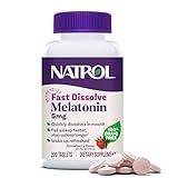 Natrol Melatonin 5mg Fast Dissolve Tablets, Sleep Support Supplements for Adults, Strawberry Flavor, 200 Tablets, Up to 200 Day Supply