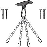 Dolibest Heavy Duty Boxing Punching Bag Chain,450 LB Capacity, Wall Mount Ceiling Hooks for Boxing& MMA,Wood Beam Holder with 4 Chains and 4 Carabiners,2 Wood Screws for Wooden Sets