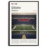 SPASAV (Unframed 11"x17") GilletteStadium Canvas Print – New England Home Field Wall Art for Patriots Fans, Sports poster for Game Room or Man Cave Decor
