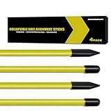 Goashpeaot 4 Pack Golf Alignment Sticks, 40" Collapsible Alignment Sticks Perfect for Swing Practice (Yellow)