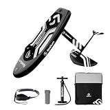 Wing Hydrofoil Board Dark Gray 145L Inflatable Surfing Foil Board Wing Surfing for Outdoor Water Sports Inflatable Hydrofoil Board with Foil