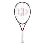 Wilson Tour Slam Adult Recreational Tennis Racket - Grip Size 3 - 4 3/8", Red/Grey