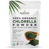 Earth Circle Organics Organic Chlorella Powder | Vegan, Kosher, Broken Cell Wall, High in Protein, Fiber & Chlorophyll | Super Green Algae, Clean, Non-GMO – 4 Ounce (Pack of 1)