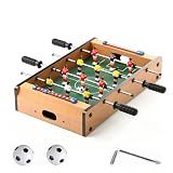 TALLO 20” Mini Foosball Table, Wooden Tabletop Soccer Game Set