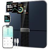Etekcity Smart Scale for Body Weight and Fat, BMI, FSA Eligible, Black | HSA Eligible, Digital Scale for BMI, Muscle Mass and Body Composition, with Apple Health, TFT Display, Tempered Glass