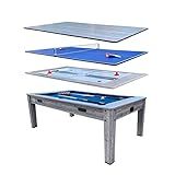 RACK Luxor 7.5-Foot 4-in-1 Multi-Game Swivel Billiard/Pool Table with Multiple Table Options (Blue Felt Without Bench)