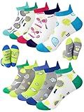Floraltop 10 Pairs Tennis Socks for Women Novelty Ankle Anti Blister Tennis Tab Socks Gifts Accessories for Adult Women Girls