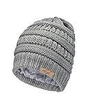Curly Girl Method Approved Satin Lined Beanie – Winter Hat for Women with Natural Curls, Warm Cable Knit Cap for Hair Care