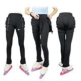 Skating Spirit Zip-on Zip-Off Padded Shorts Protective Crash Pants Tailbone Hip Butt Pad for Skating Skateboarding Skiing Black