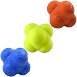 AIRLAXER Reaction Ball,Reflex Ball for Hand Eye Coordination Training,2.83 inch,Pack of 3-Orange,Blue,Yellow.