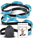 Acozycoo Stretching Strap with 10 Loops-Yoga Strap for Physical Therapy,Home Workout,Pilate & Flexibility Training,Non Elastic Exercise Stretch Band for Hamstring,Leg Stretcher Belt,Flexibility Fascia (Blue)