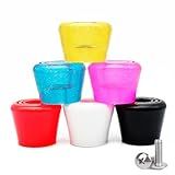 VNAKER PU Rubber Roller Skate Toe Stoppers 1 Pair with Screws (Pink)