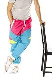 Funny Guy Mugs Like Totally 80s & 90s Retro Neon Windbreaker Pants, X-Large