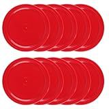 10 Pcs Air Hockey Pucks, 2.5 Inch Air Hockey Puck Set for Air Hockey Table, Red Home Air Hockey Heavy Replacement Pucks Parts Set for Game Tables Accessories, for Air Hockey Paddles and Pucks