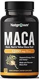 Natgrown Organic Maca Root Powder Capsules - Black, Red & Yellow - 120 ct