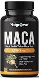 Natgrown Organic Maca Root Powder Capsules - Black, Red & Yellow - 120 ct