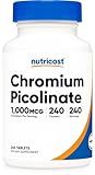 Nutricost Chromium 1000mcg, 240 Tablets - Gluten Free, Non-GMO